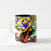 Wolf night stary  zweifarbige tasse (Vorderseite Links)