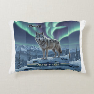 Wolf 🐺 ❄️   Northern Lights Wohngestaltung 🌌 Dekokissen
