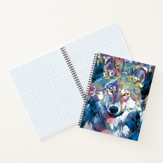 Wolf Notebook - Blue Wolf Writing Pad Notizblock (Innenseite)