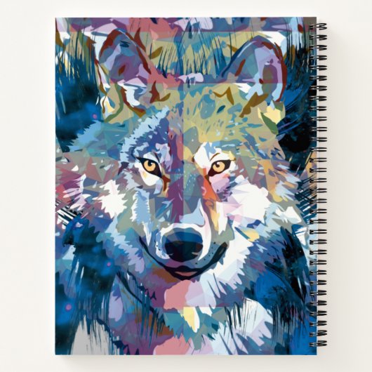 Wolf Notebook - Blue Wolf Writing Pad Notizblock (Rückseite)