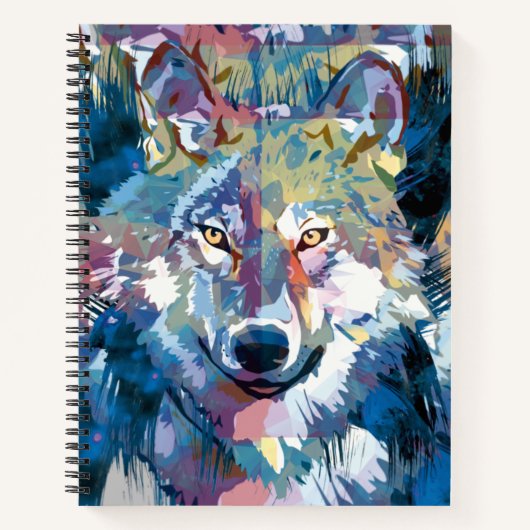Wolf Notebook - Blue Wolf Writing Pad Notizblock (Vorderseite)