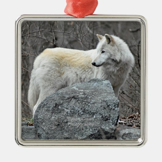 Wolf Ornament Aus Metall (Vorne)