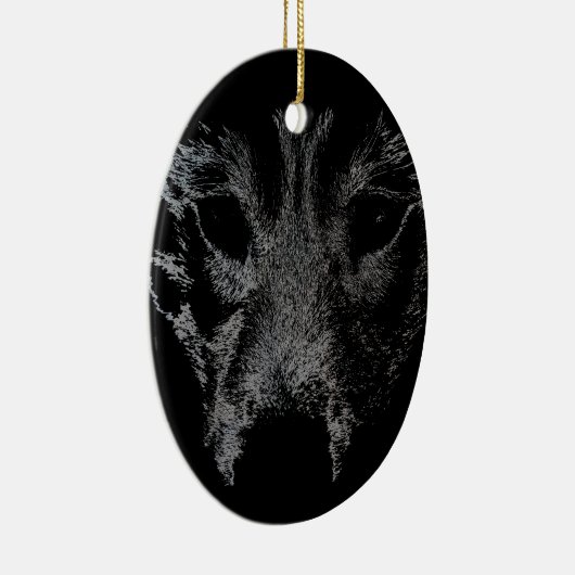 Wolf Ornament Personalisiert Wolf Pup Decoration (Rechts)