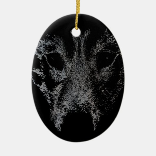 Wolf Ornament Personalisiert Wolf Pup Decoration (Vorne)