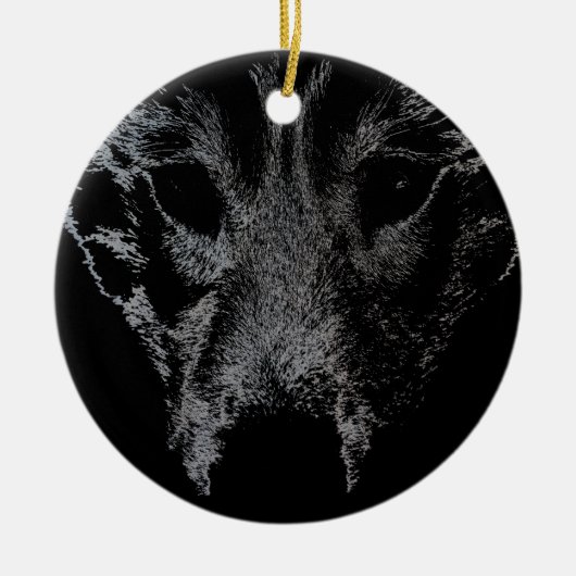 Wolf Ornament Personalisiert Wolf Pup Decoration (Vorne)