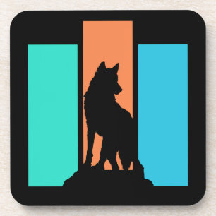 Wolf Outdoors Natur-Silhouette Getränkeuntersetzer