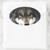 Wolf Ovaler Aufkleber (Tasche)