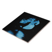 Wolf Owl Raven und Full Moon Art Fliese (Seite)