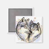 Wolf-Paarmagnet Magnet (Vorderseite/Rückseite)