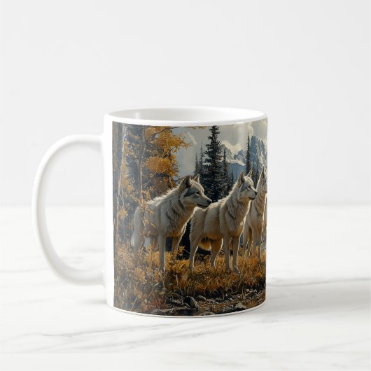 Wolf Pack am See Kaffeetasse (Links)
