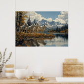 Wolf Pack am See Poster (Küche)