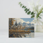 Wolf Pack am See Postkarte (Stehend Vorderseite)