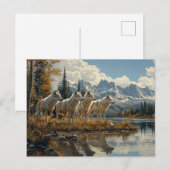 Wolf Pack am See Postkarte (Vorne/Hinten)