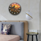 Wolf pack at golden sunset große wanduhr