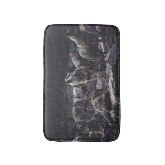 Wolf Pack Bath Mat Badematte (Vorderseite Vertikal)