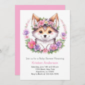 Wolf Pack Celebration: Girl Baby Shower Einladung (Vorne/Hinten)