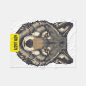Wolf. Pack Daddy Fleecedecke (Vorderseite (Horizontal))