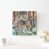 WOLF PACK DAWN RAIDERS QUADRATISCHE WANDUHR (Zuhause)