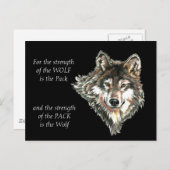 Wolf Pack Familie Stärke Zitat Aquarelltier Postkarte (Vorne/Hinten)