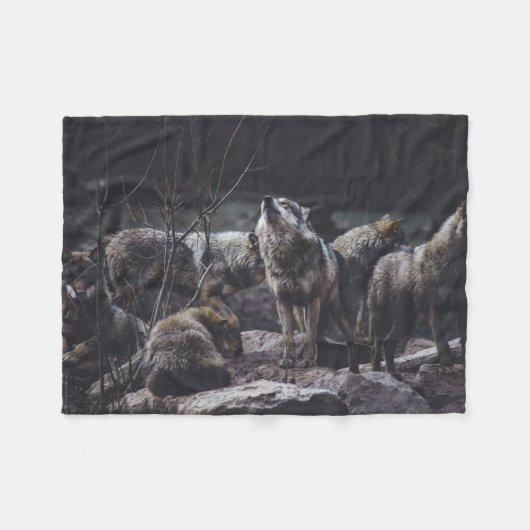 Wolf Pack Fleecedecke (Vorderseite (Horizontal))
