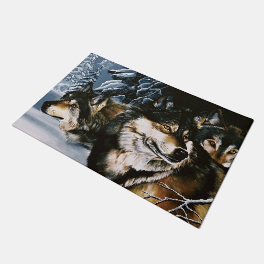 Wolf Pack Fußmatte (Schrägansicht)