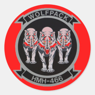 WOLF PACK HMH-466 RUNDER AUFKLEBER