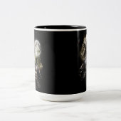 Wolf Pack Howling Vollmond Zweifarbige Tasse (Mittel)