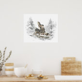 Wolf Pack Howling Winter Song Chorus Poster (Küche)
