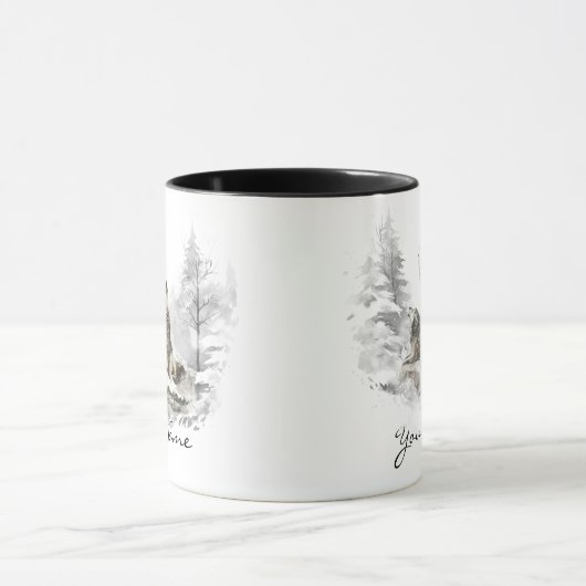 Wolf Pack Howling Winter Song Chorus Tasse (Zentrum)