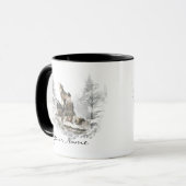 Wolf Pack Howling Winter Song Chorus Tasse (Vorderseite Links)