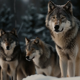 Wolf Pack im Winter Snow Jigsaw Puzzle