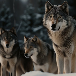 Wolf Pack im Winter Snow Jigsaw Puzzle