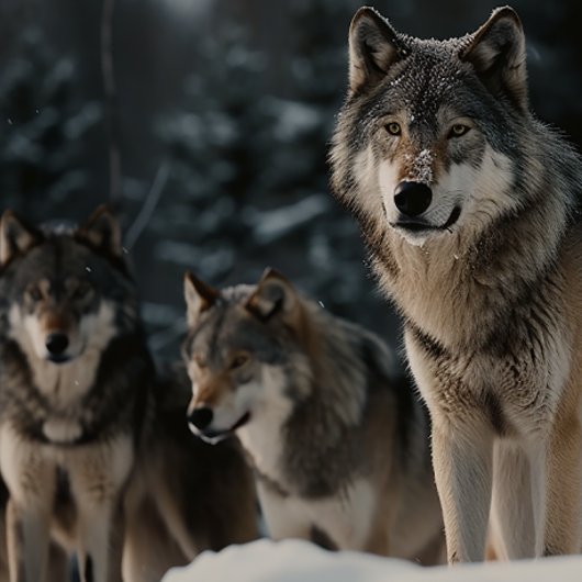 Wolf Pack im Winter Snow Jigsaw Puzzle