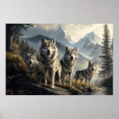 Wolf Pack in der Bergwelt Poster (Vorne)