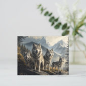 Wolf Pack in der Bergwelt Postkarte (Stehend Vorderseite)