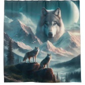 Wolf Pack in der Morgendämmerung Duschvorhang (Vorderseite)