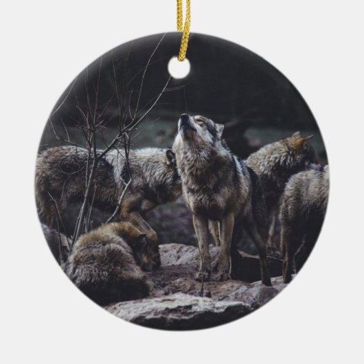 Wolf Pack Keramik Ornament (Vorne)