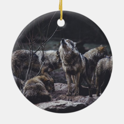Wolf Pack Keramik Ornament (Hinten)