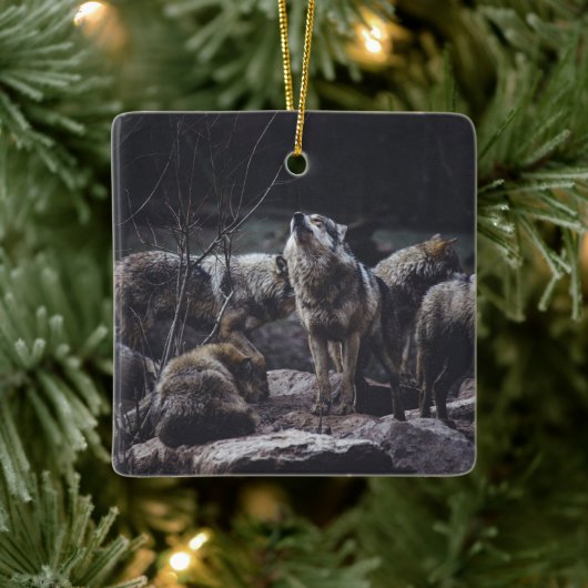 Wolf Pack Keramikornament (Baum)