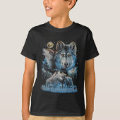 Wolf Pack Kids T - Shirt - Schwarz im Dunkeln (Vorderseite)