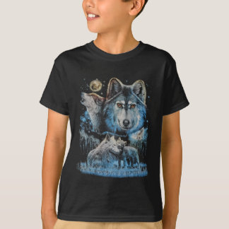 Wolf Pack Kids T - Shirt - Schwarz im Dunkeln
