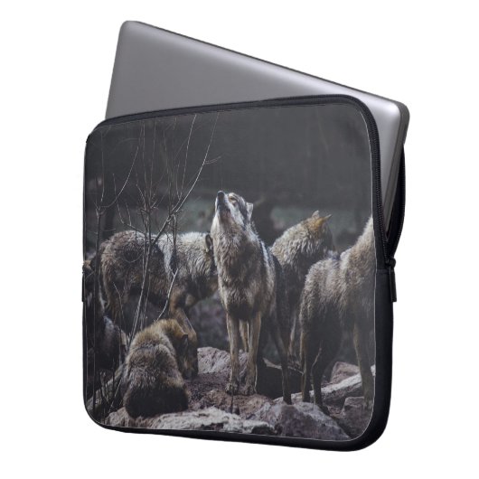 Wolf Pack Laptop Sleeve (Vorderseite Links)