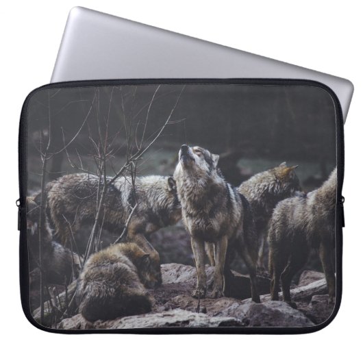 Wolf Pack Laptop Sleeve (Vorderseite)