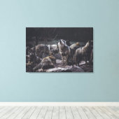 Wolf Pack Leinwanddruck (Insitu (Holzboden))