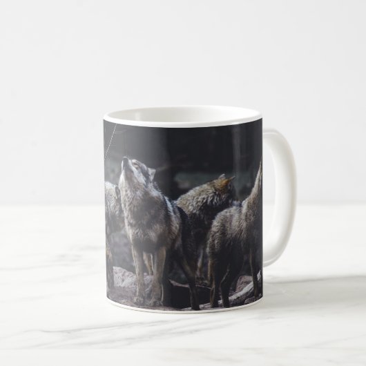WOLF PACK ON ROCK FORMATION KAFFEETASSE (VorderseiteRechts)
