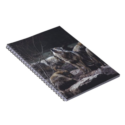 WOLF PACK ON ROCK FORMATION NOTIZBLOCK (Rechte Seite)