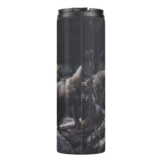 WOLF PACK ON ROCK FORMATION THERMOSBECHER (Rückseite)