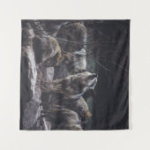 WOLF PACK ON ROCK FORMATION WANDTEPPICH (Vorderseite (Horizontal))