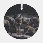 Wolf Pack Ornament Aus Glas (Rückseite)