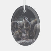Wolf Pack Ornament Aus Glas (Vorderseite links)
